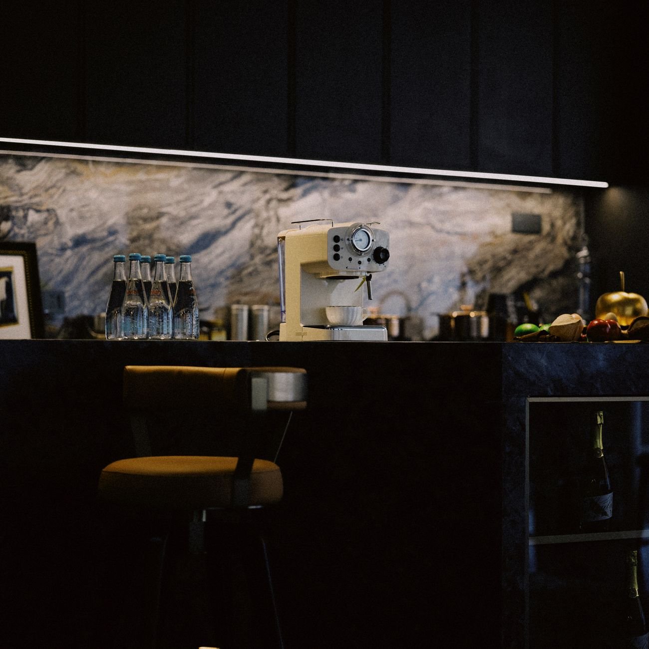 Ambient arctic-cabaret venue with warm lighting and players enjoying the experience